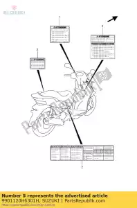 Suzuki 9901120H6301H manual,owner s - Bottom side