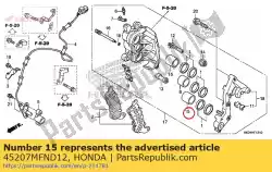 Ici, vous pouvez commander le piston b, 25 auprès de Honda , avec le numéro de pièce 45207MFND12: