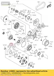 01 koppeling-assy,primair van Kawasaki, met onderdeel nummer 13081Y001, bestel je hier online: