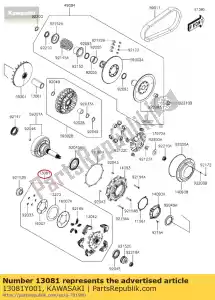 kawasaki 13081Y001 01 koppeling-assy,primair - Onderkant