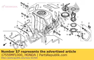 honda 17559MFL000 tube, drain - La partie au fond