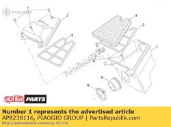 Aprilia AP8238116, Base de la carcasa del filtro, OEM: Aprilia AP8238116