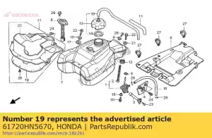 Honda 61720HN5670 air guide rubber. - Bottom side