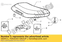 Ici, vous pouvez commander le selle auprès de Piaggio Group , avec le numéro de pièce 560411: