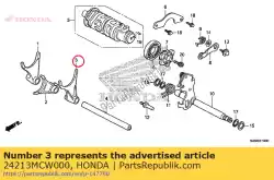 Here you can order the fork, l. Gearshift from Honda, with part number 24213MCW000: