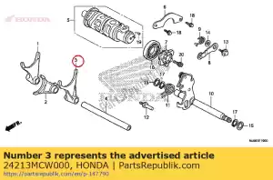 honda 24213MCW000 fork, l. gearshift - Bottom side