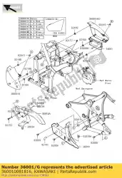 Qui puoi ordinare lato coperchio, lh, c. F. Red da Kawasaki , con numero parte 360010081816: