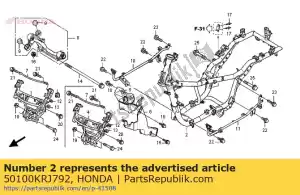 Honda 50100KRJ792 quadro corpo comp - Lado inferior