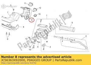 aprilia JC56363X92000 lh el.controls place. black - Bottom side