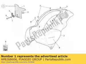 Piaggio Group AP8268606 scharnier deksel. grijs - Onderkant