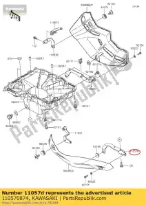 kawasaki 110570874 01 beugel,lwr motorkap,links,rr - Onderkant