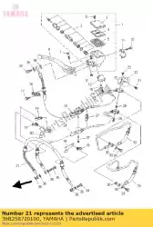 Ici, vous pouvez commander le flexible, frein 1 auprès de Yamaha , avec le numéro de pièce 36B258720100: