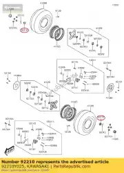 Ici, vous pouvez commander le écrou, 14mm auprès de Kawasaki , avec le numéro de pièce 92210Y025: