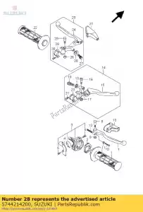 suzuki 5744214200 tuerca, ajuste de cable - Lado inferior