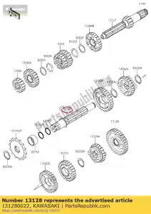 kawasaki 131280022 sortie arbre de transmission kx85a - La partie au fond