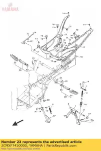 yamaha 2CMXF7430000 reposapiés, trasero 1 - Lado inferior