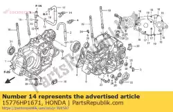 Here you can order the clip,breather tub from Honda, with part number 15776HP1671: