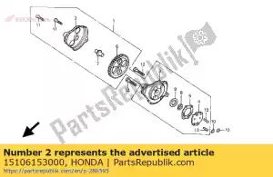 honda 15106153000 tampa, engrenagem da bomba de óleo - Lado inferior