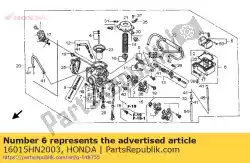 Aquí puede pedir conjunto de cámara, flotador de Honda , con el número de pieza 16015HN2003: