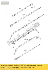 kawasaki 540011219 cable-speedmeter vn800-a2 - Bottom side