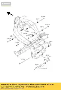 kawasaki 921521099 collier, support moteur, r zx900-d1 - La partie au fond