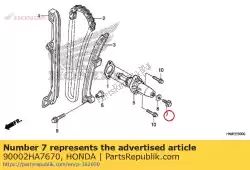 Aqui você pode pedir o parafuso, flange, 6x13 em Honda , com o número da peça 90002HA7670: