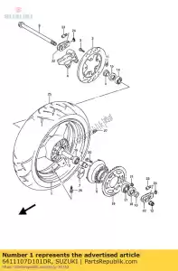 suzuki 6411107D101DR rueda trasera - Lado inferior