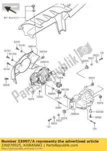 Kawasaki 230070025 lente-comp, farol dianteiro, rh - Lado inferior