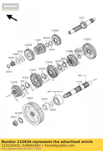 kawasaki 132620420 gear,input 4th,28t vn900b6f - Bottom side