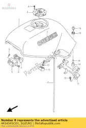 Ici, vous pouvez commander le coussin, réservoir auprès de Suzuki , avec le numéro de pièce 4454545C01: