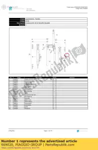 Piaggio Group 669020 l.h. conjunto de manga - Lado inferior