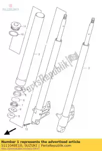 Suzuki 5111048E10 amortiguador, tenedor, r. - Lado inferior