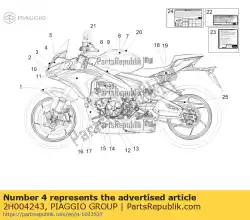 Aqui você pode pedir o adesivo carena formiga sx grigia em Piaggio Group , com o número da peça 2H004243: