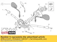 AP8121645, Piaggio Group, Nakr?tka z zaciskiem. lewa strona aprilia derbi piaggio  atlantic beverly caponord etv leonardo mana na pegaso pegaso strada trail rambla scarabeo sonic sport city sport city cube sport city street zd4rc000, zd4rca00, zd4rc001, zd4rcc00 zd4rcb00, zd4rcc01, zd4rce00 zd4vk000, zd4vka, zd4vk, Nowy