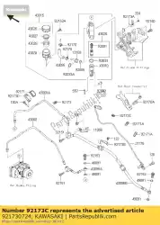 Here you can order the clamp,pipe from Kawasaki, with part number 921730724: