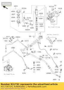 Kawasaki 921730724 clamp,pipe - Bottom side