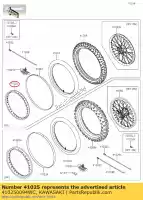 410250094WC, Kawasaki, rim,fr,1.60x21,black kx450d8f kawasaki  klx kx 250 450 2008 2009 2010 2011 2012 2013 2014 2015 2016 2017 2018 2019 2020 2021, New