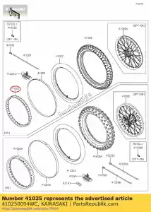 kawasaki 410250094WC aro, fr, 1,60x21, preto kx450d8f - Lado inferior