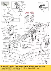 Kawasaki 1403700676C screen,ebony - Bottom side