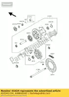 410341154, Kawasaki, drum-assy, ??achterrem kl650-a1 kawasaki kle klr tengai 500 650 1987 1988 1989 1990 1991 1992 1993 1994 1995 1996 1997 1999 2001 2002 2003 2005 2006 2007, Nieuw