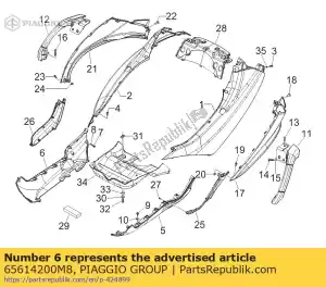 Piaggio Group 65614200M8 spoiler certo - Lado inferior