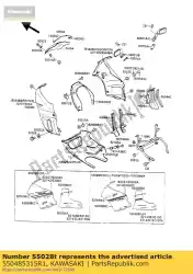 Here you can order the cowling.,upp,rh,p. A. W from Kawasaki, with part number 550485315R1: