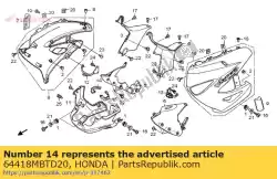 Ici, vous pouvez commander le reste, r. Sous capot auprès de Honda , avec le numéro de pièce 64418MBTD20: