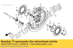 Here you can order the spoke set a, fr. (outside) from Honda, with part number 44603MY1405: