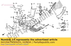 Honda 64326KTW900ZH couverture, l. inférieur * nha84p * - La partie au fond