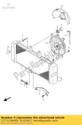 Here you can order the spacer,radiator from Suzuki, with part number 1773118H00: