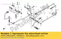 43451MEG000, Honda, rod comp., rr. freio honda vt shadow ca spirit c2  s c2s c cs black c2b vt750c vt750ca vt750c2 vt750c2b 750 , Novo