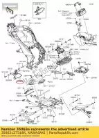 35063127318R, Kawasaki, stay,step,lh,fr,f.s.blac kawasaki klz versys b 1000 klz1000 , New