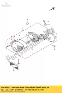 suzuki 3571213G00 lente - Lado inferior