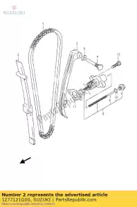 Suzuki 1277121G00 guía, cadena de levas - Lado inferior